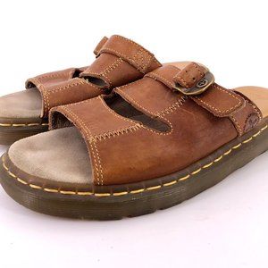 Doc Martens Brown Leather Slip-on Buckle Sandal